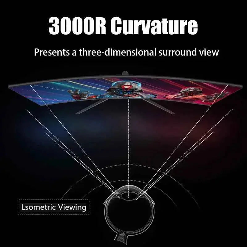 24 inch 1K 165hz Curved Gaming Monitor 144hz 1MS VA FHD Desktop Displays 300cd/m² For PC Monitors Gamer Built-in speaker DP