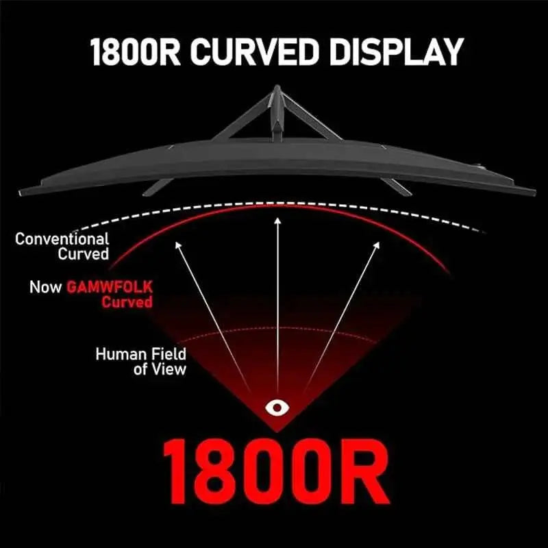 27 inch Curved Gaming Monitor,144Hz/180Hz PC Monitor Full HD 1080P, Frameless 1800R Computer Display with FreeSync DP, HDMI Port