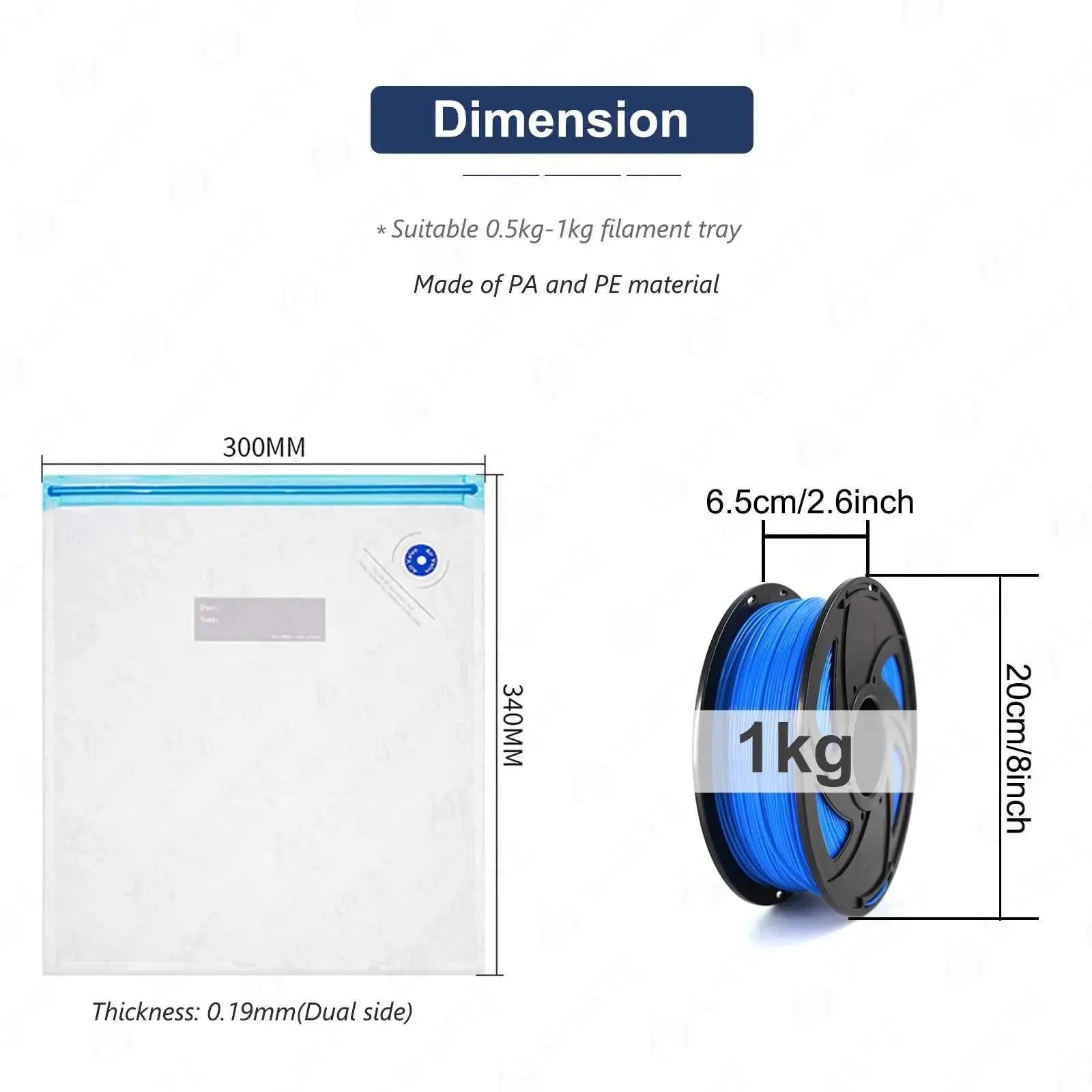 3D Printer Filament Storage Bag PLA ABS PETG Vacuum Bag Dryer Safekeep Humidity Resistant Sealing Bags Keep Filament Dry Sealed