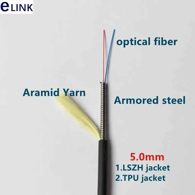 4 cores fiber optic Patchcord outdoor TPU 4C LC-LC 60m-120m 5mm waterproof SM LSZH Armored cable Singlemode FTTH jumper 100m80m