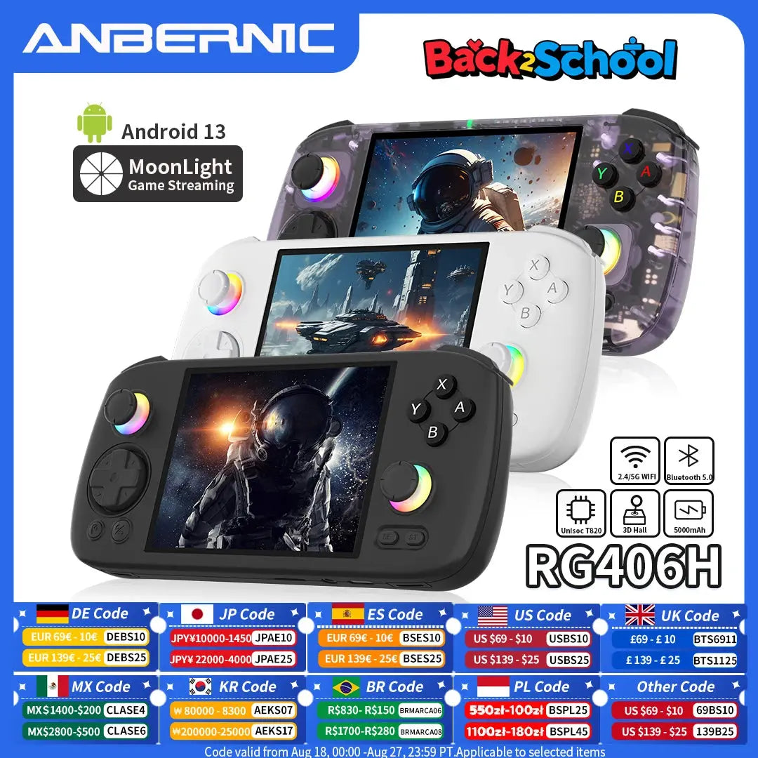 ANBERNIC RG 406H Handheld Game Console 4" IPS Multi-touch Screen Android 13 RG406H Retro Video Games Players Support FOTA Update - ItalyTech