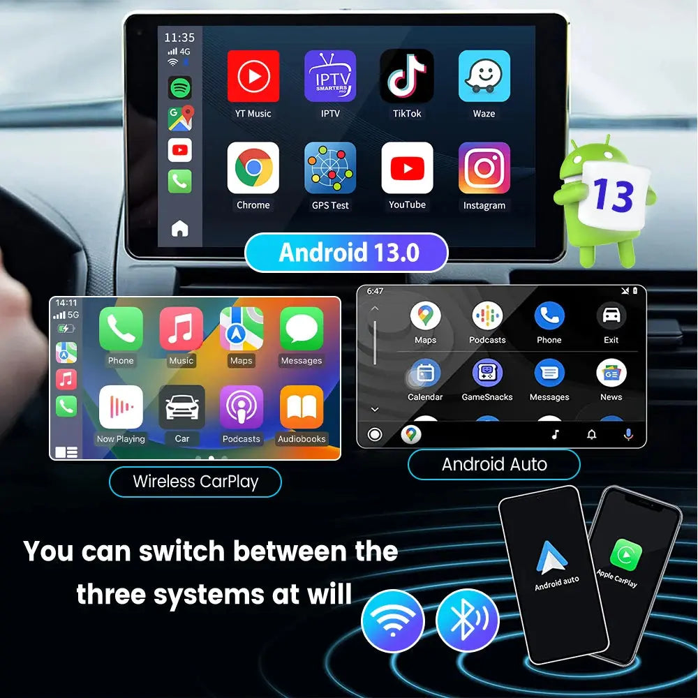 Android 13 CarlinKit Android Auto Wireless CarPlay AI TV Box QCM6125 8-Core Split Screen 64G 128G For Netflix YouTube Play Store - ItalyTech