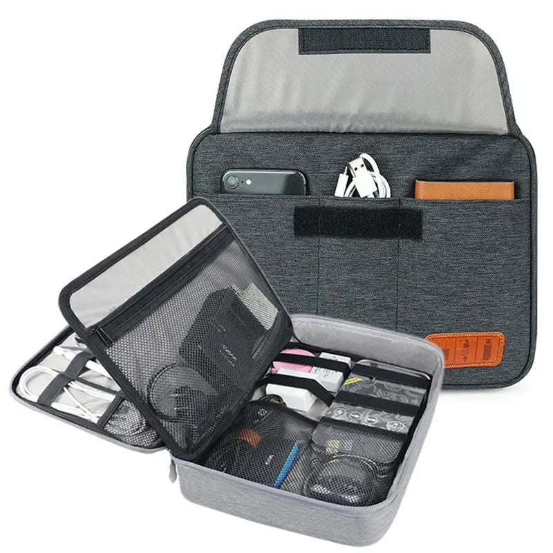 Cable Organiser Bag Accessories Bag Double Layer For Travel Waterproof Cord Storage Organizer Bag For iPad Kindle Hard Drives Ca - ItalyTech