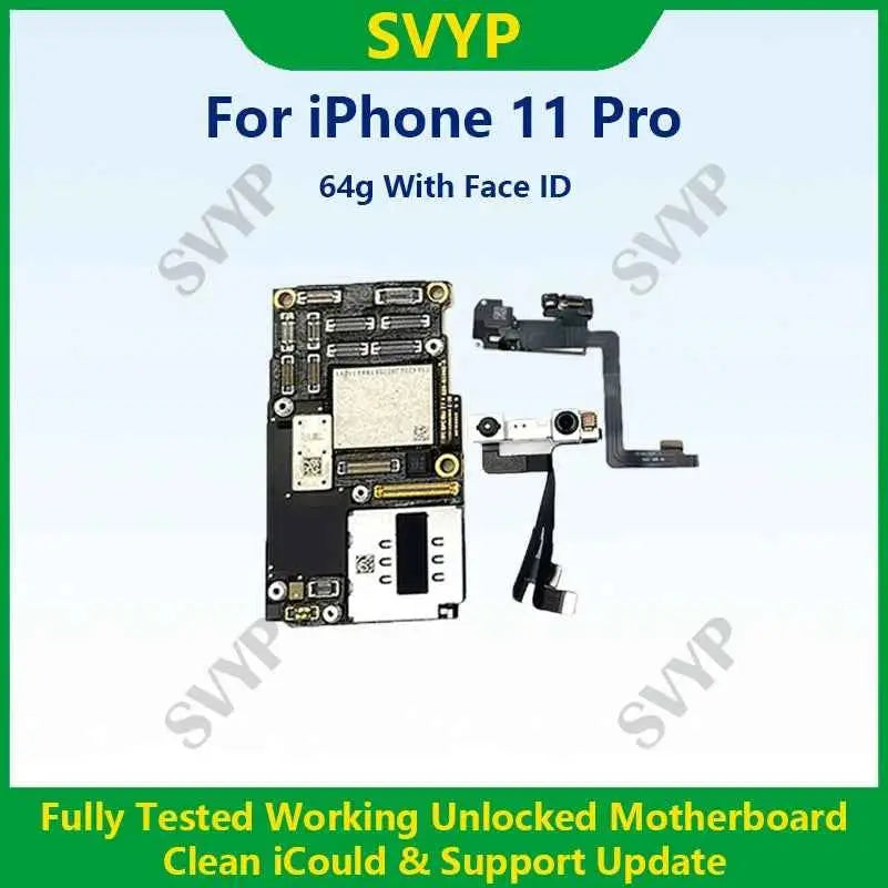 For iPhone 11 Pro With Face ID Unlocked Motherboard Cleaned iCloud Fully Tested Mainboard Compatible With 11 Pro Fast Shipping