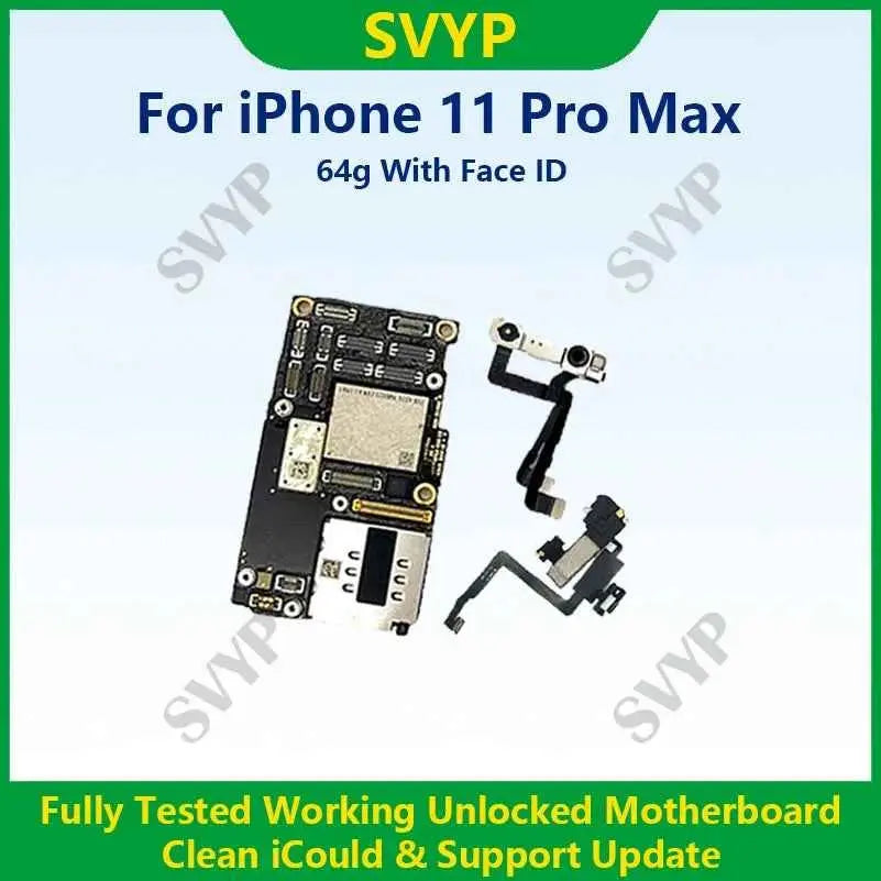 Fully Tested 100% Working Motherboard For iPhone 11 Pro Max With Face ID Mainboard Unlocked And Cleaned iCloud Logic Board