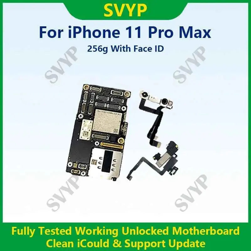 Fully Tested 100% Working Motherboard For iPhone 11 Pro Max With Face ID Mainboard Unlocked And Cleaned iCloud Logic Board