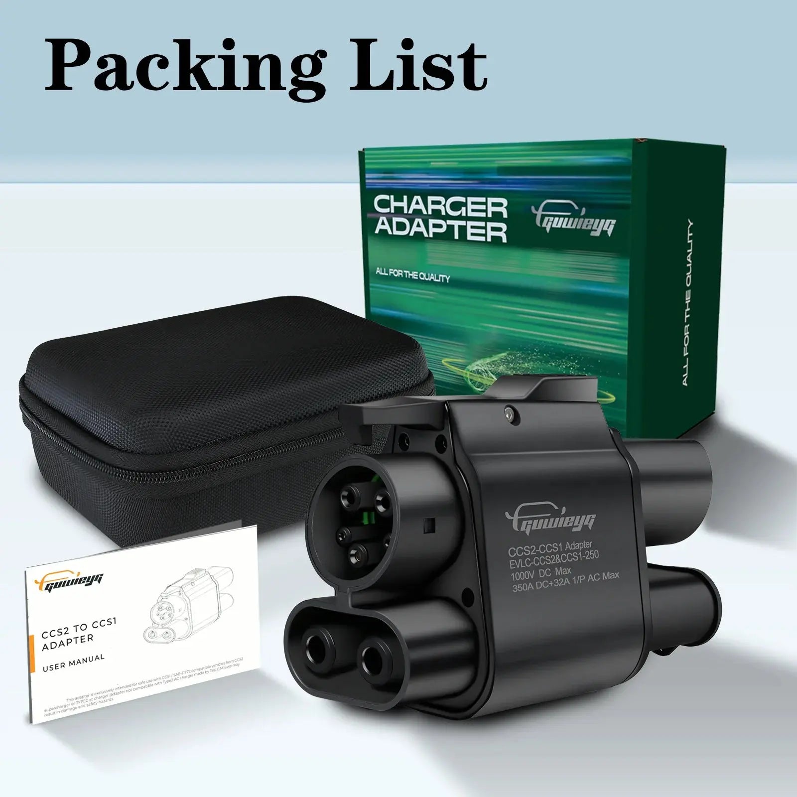 GUWIEYG CCS2 to CCS1 Adapter 350A 350kW From CCS2 to CCS1 DC+AC Electric Vehicle Charger DC 1000V Fast Ev Charging Adapter - ItalyTech