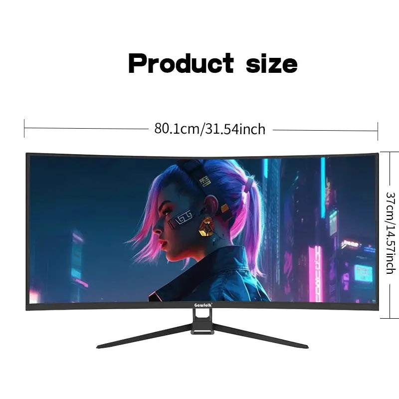 Gawfolk Ultrawide Curved Gaming Monitor, 34 Inches, 1500R PC Screen, 144Hz, UWQHD 3440x1440, Curved Computer Screen with FreeSyn - ItalyTech