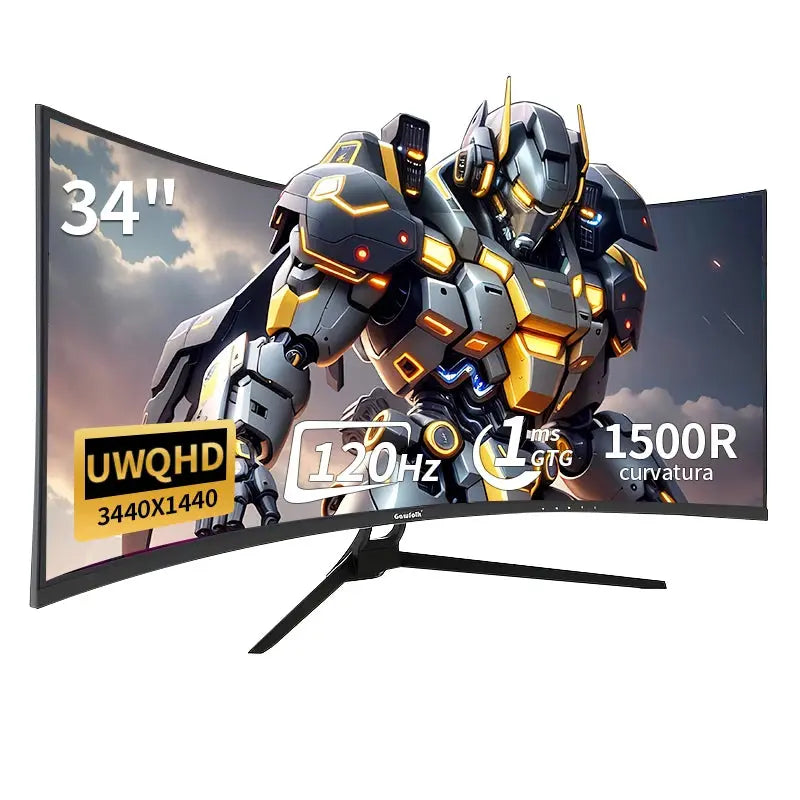 Gawfolk Ultrawide Curved Gaming Monitor, 34 Inches, 1500R PC Screen, 144Hz, UWQHD 3440x1440, Curved Computer Screen with FreeSyn - ItalyTech