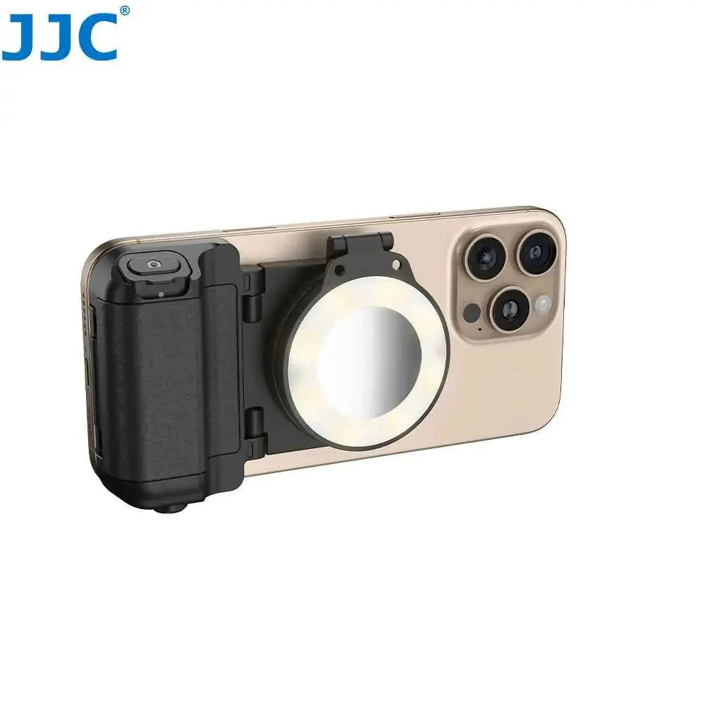 JJC Magnetic Phone Handle Grip Bluetooth Remote Control Handle with Selfie Light iphone Video Vlog Photo Shooting Acccessories