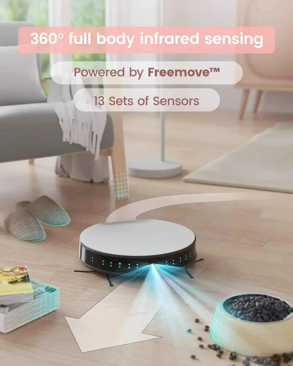 LEFANT N1 Robot Vacuum Cleaner, Suction Power 4500PA, Up to 165 Minutes of Autonomy, 4 Cleaning Modes, Ideal for Animal Hair
