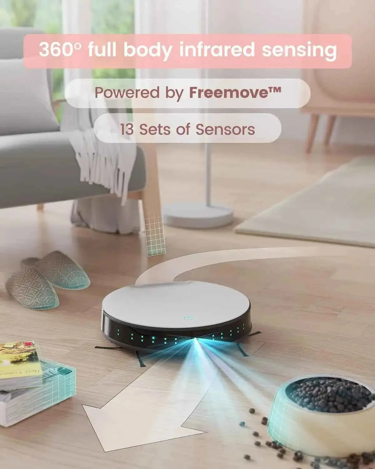 LEFANT N1 Robot Vacuum Cleaner, Suction Power 4500PA, Up to 165 Minutes of Autonomy, 4 Cleaning Modes, Ideal for Animal Hair