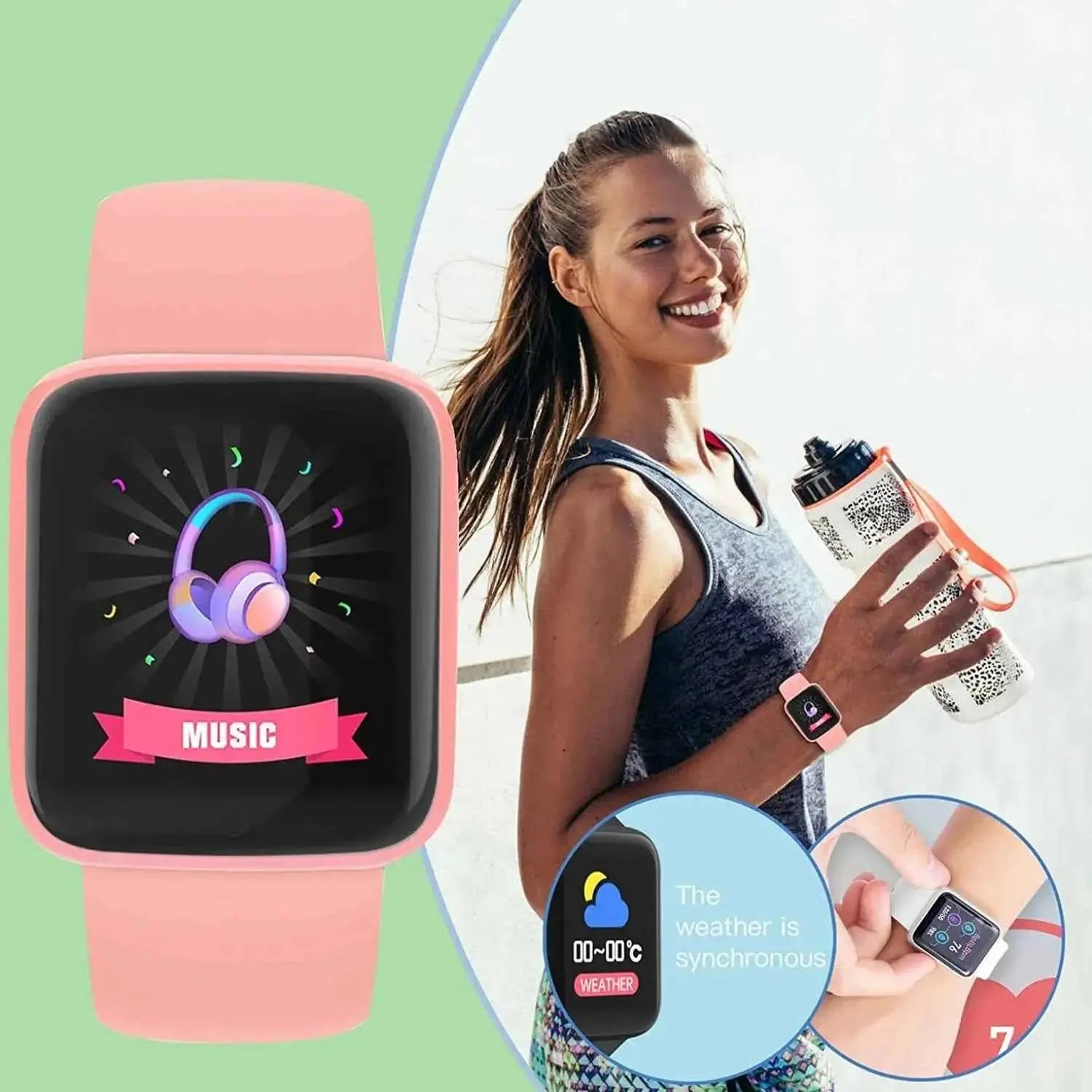 Multifunctional Smart Watch Men Women Bluetooth Connected Phone Music Fitness Sports Bracelet Sleep Monitor Y68 Smartwatch D20