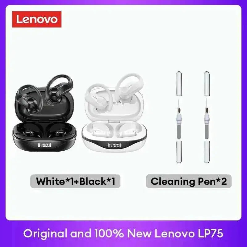 Original Lenovo LP75 TWS Bluetooth V5.3 Headphones Wireless LED Digital Display Earphones Noise Reduction Waterproof Headset New