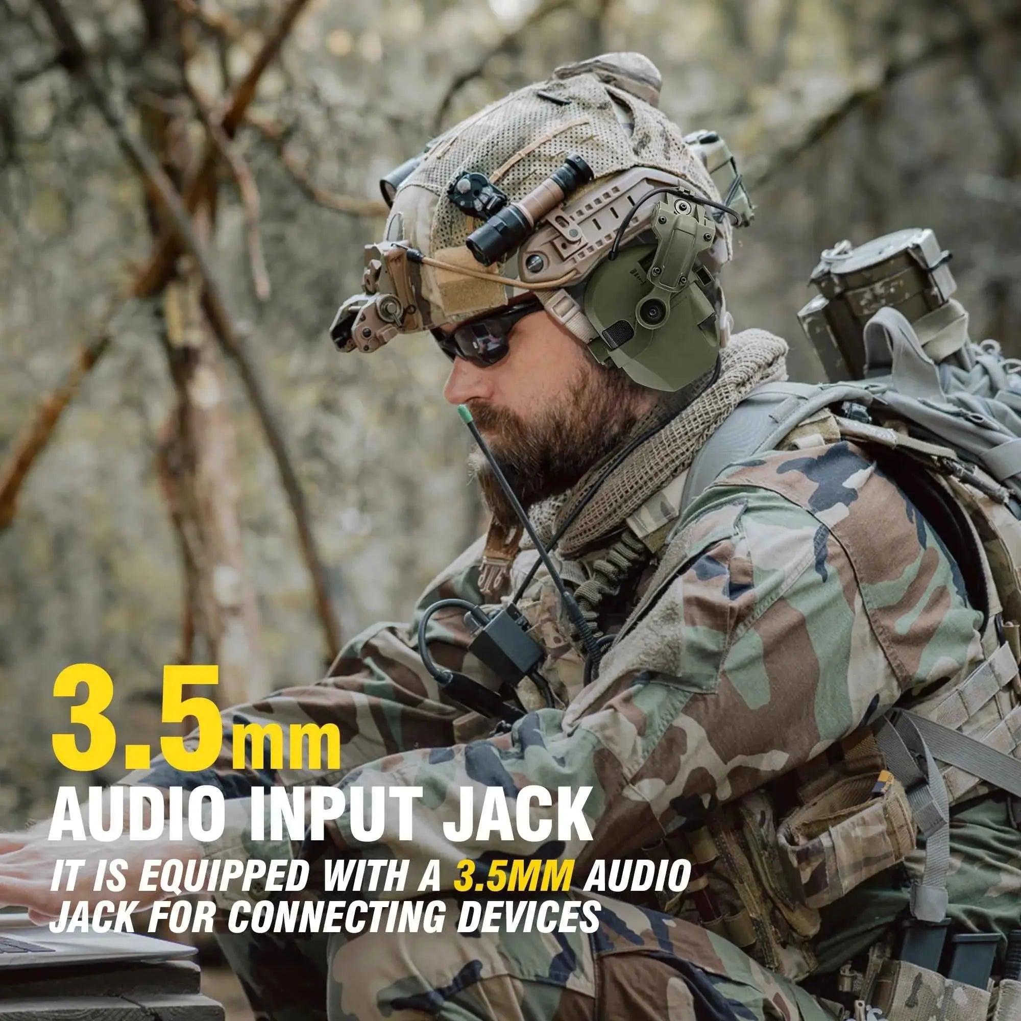 Tactical Helmet Headset Active Noise Canceling Ear Protection Shooting Hunting Hearing Defender Helmet Mounted Headphones
