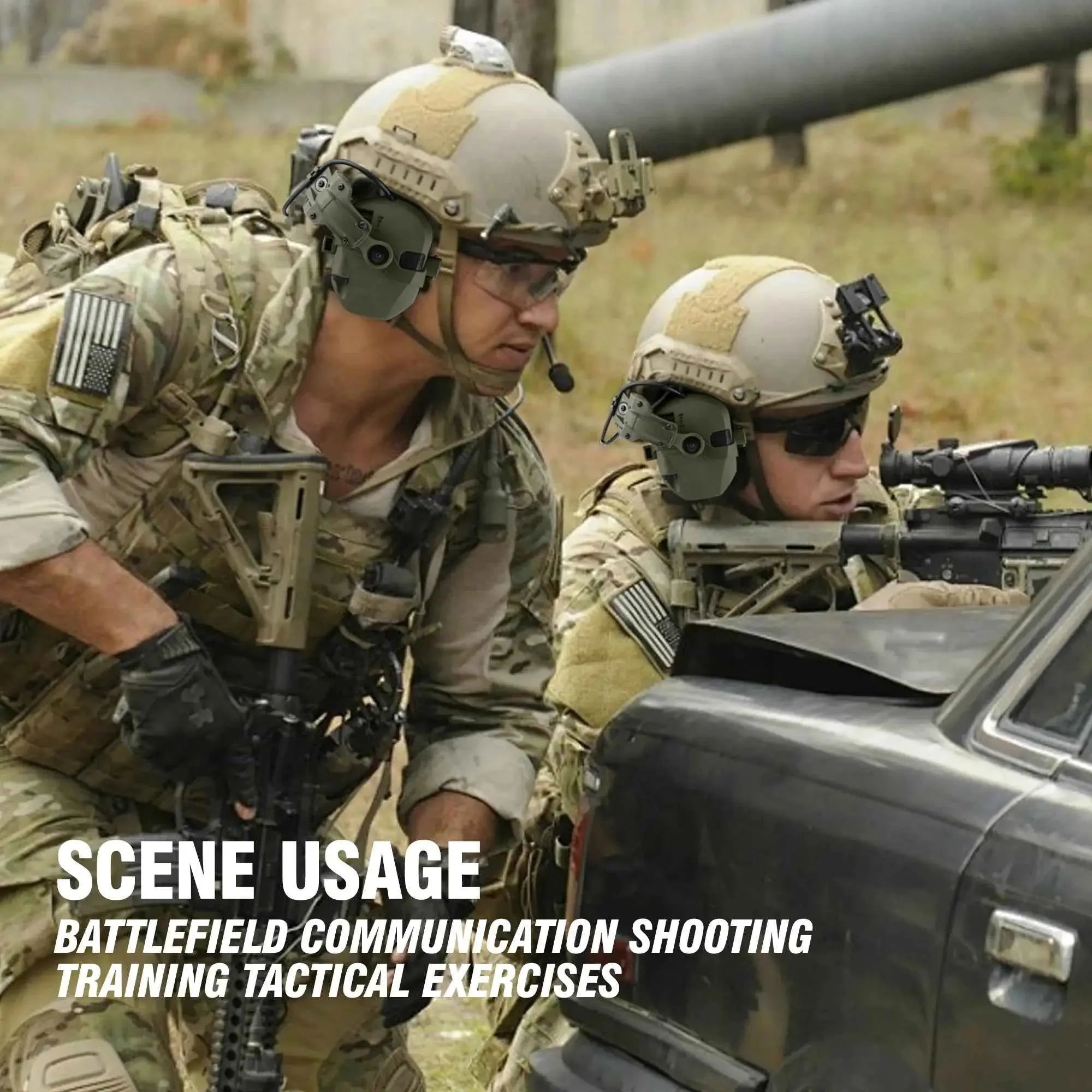 Tactical Helmet Headset Active Noise Canceling Ear Protection Shooting Hunting Hearing Defender Helmet Mounted Headphones