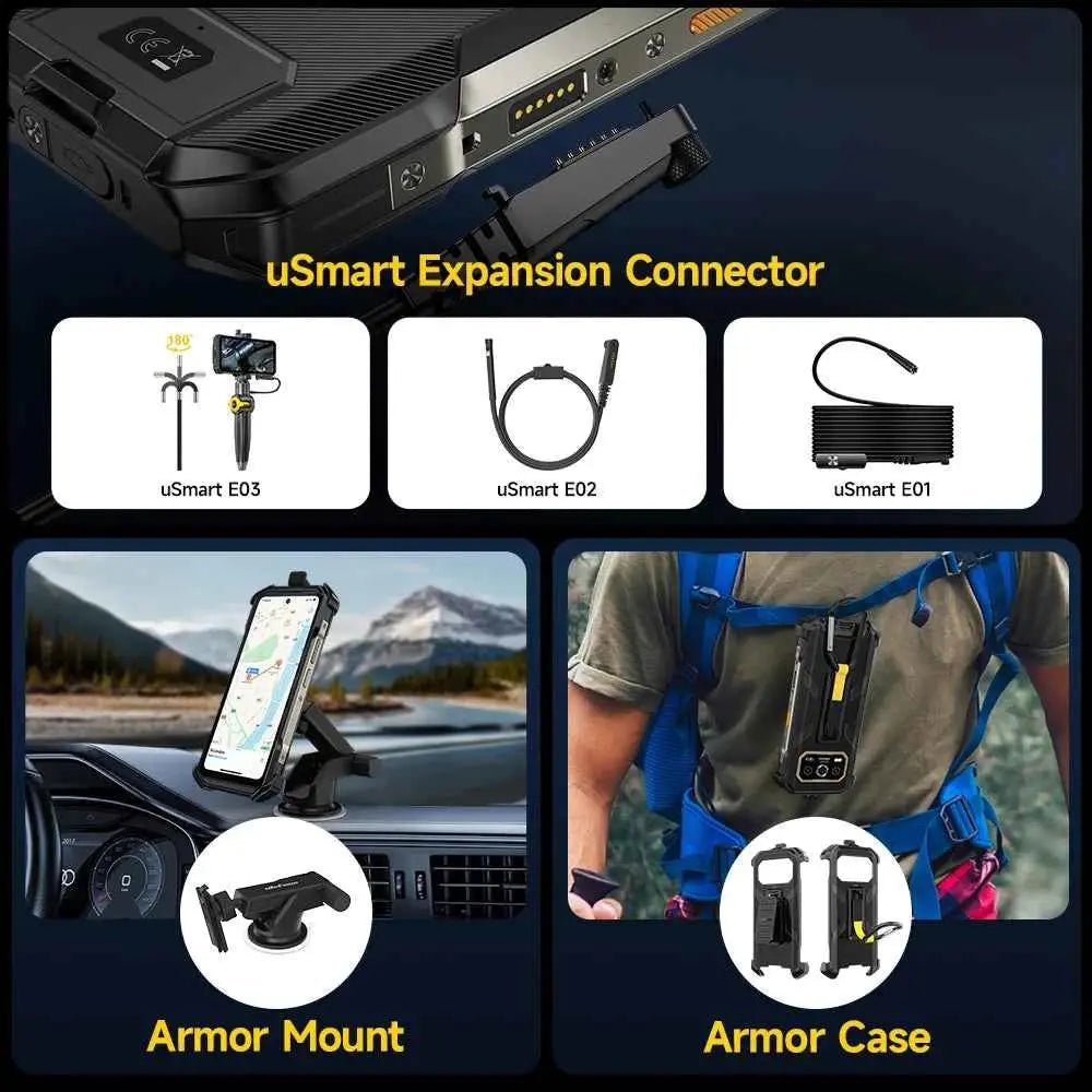 Ulefone Armor 27 Pro 5G 10600mAh Smartphone 50MP Camera 64MP Night Android 14 Rugged Phone Up to 24GB+256GB NFC Waterproof Phone